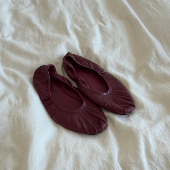 Free People Shoes - Free People Women's Burgundy Leather Ballet Flats